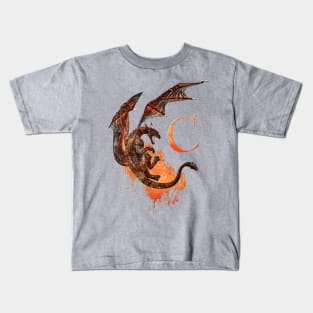 Drachen Buchstabe C Kids T-Shirt